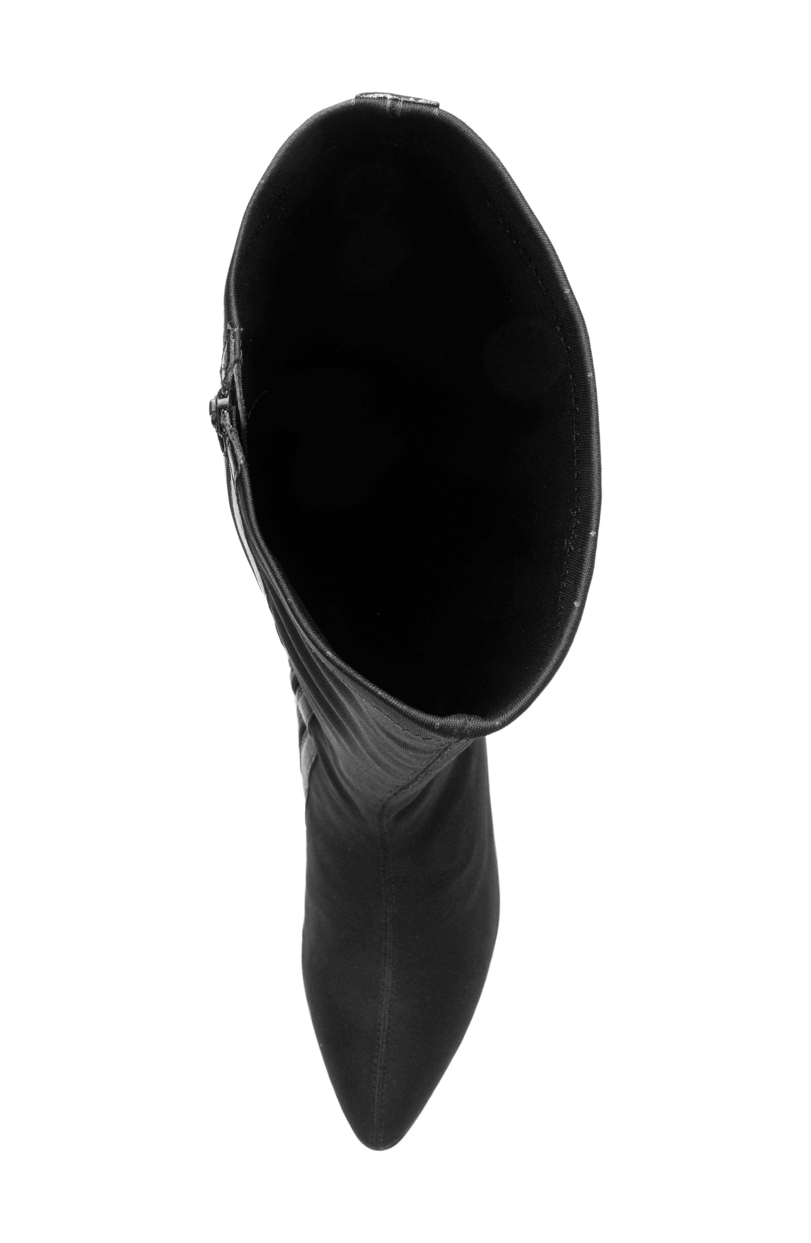 Alyssum Pointed Toe Knee High Boot, Alternate, color, BLACK
