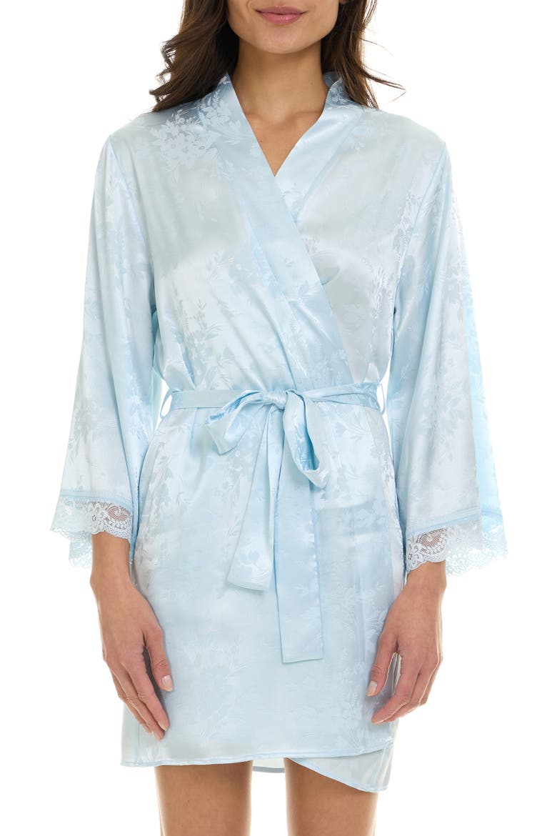 Eloisa Floral Satin Wrap, Main, color, ICE BLUE