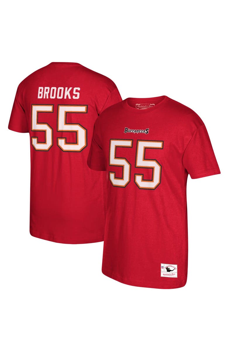Mitchell & Ness Men's Mitchell & Ness Derrick Brooks Red Tampa Bay Buccaneers Retired Player Logo Name & Number T-Shirt, Main, color, 