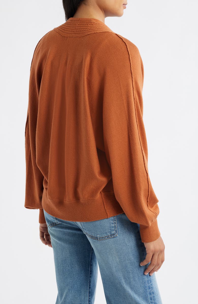 Wit & Wisdom Dolman Sleeve Zip Cardigan, Alternate, color, Roasted Carrot