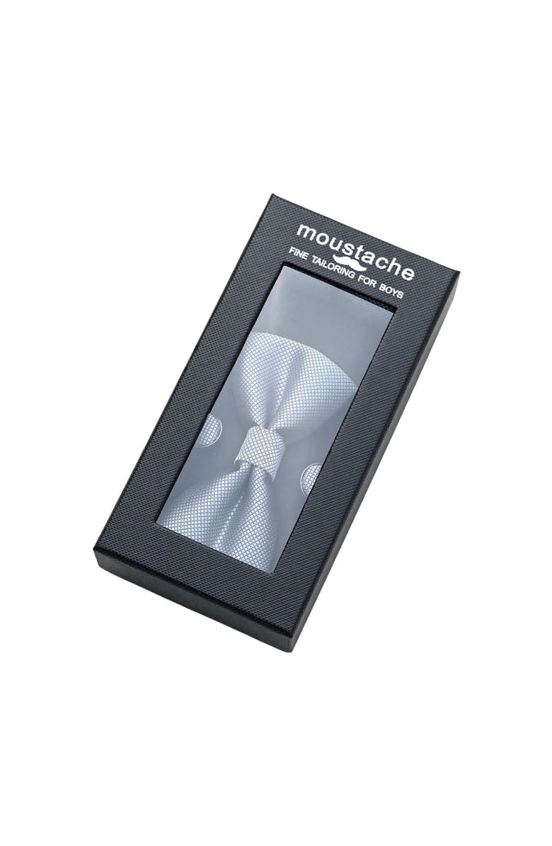 MOUSTACHE Crosshatch Bow Tie Set, Alternate, color, Silver