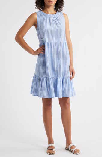 Saison Sleeveless Tiered Linen & Cotton Dress
