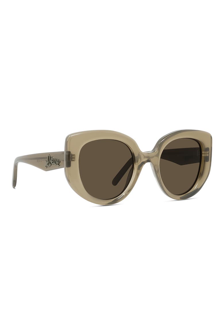 Curvy 49mm Gradient Butterfly Sunglasses, Alternate, color, SHINY DARK GREEN / BROWN