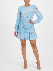 RACHEL Rachel Roy Blair Long Sleeve Ruched Mini Dress