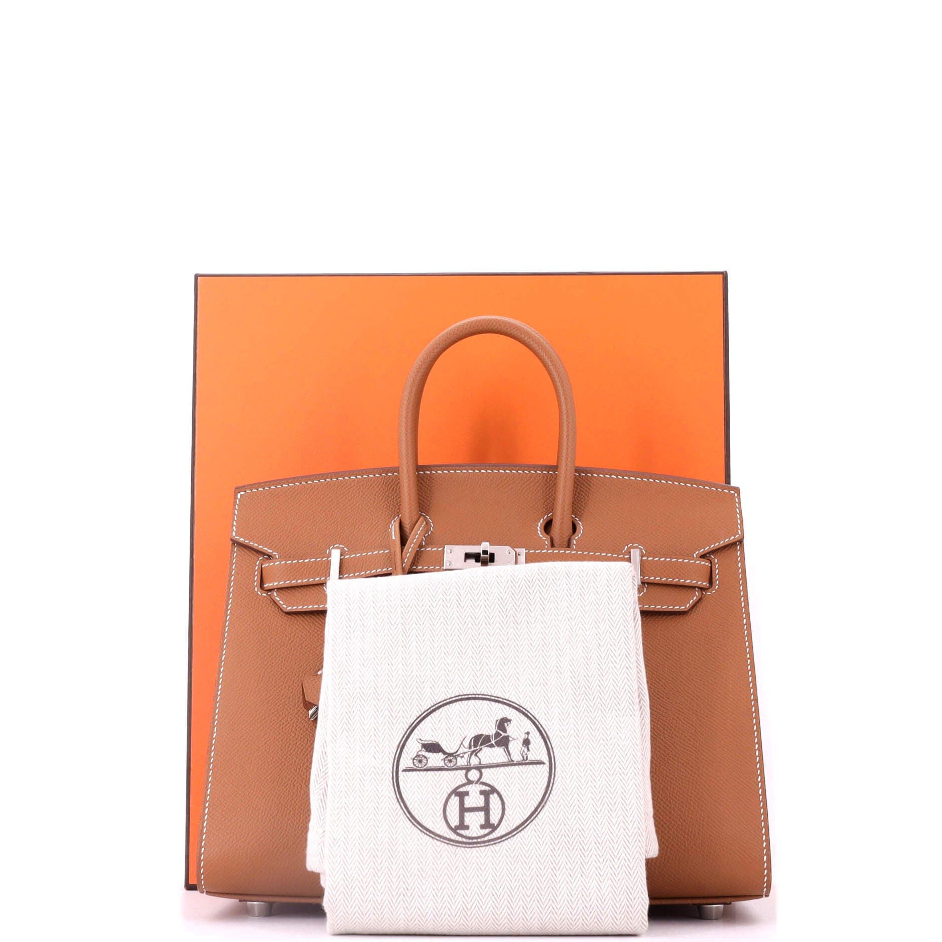 Birkin Sellier Bag Brown Epsom with Palladium Hardware 25, Alternate, color, Gold