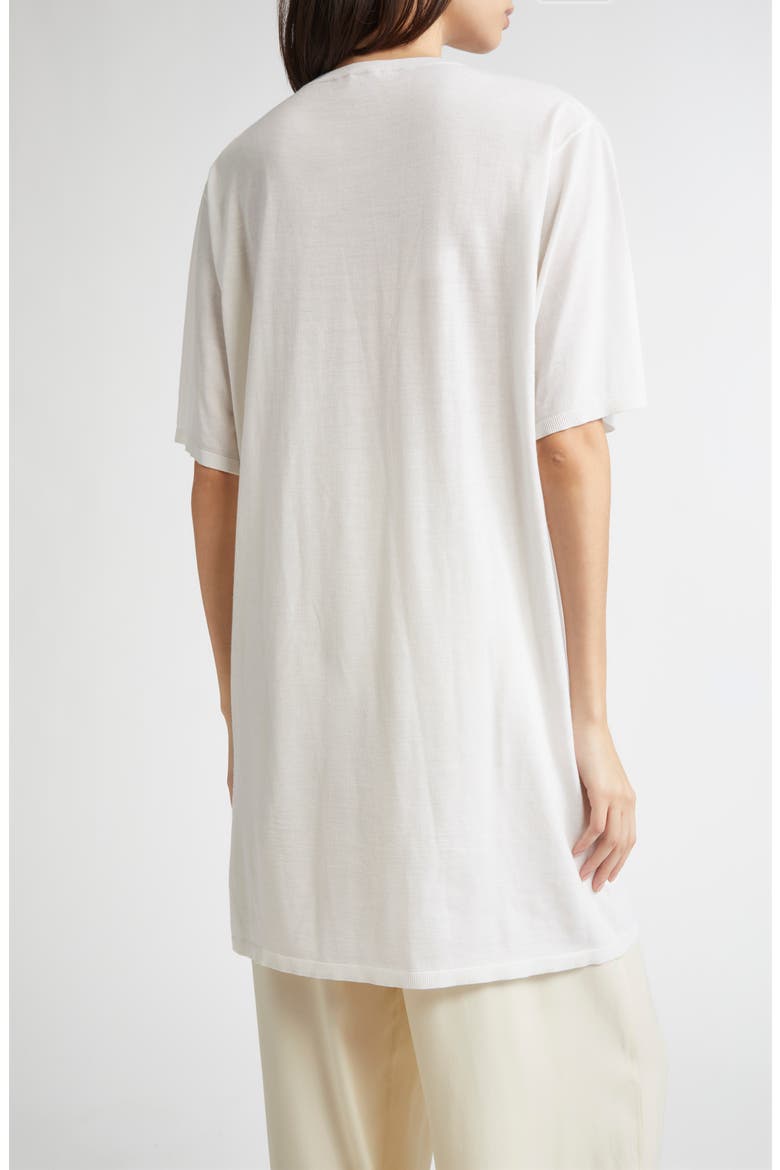 Longline Wool Blend Knit T-Shirt, Alternate, color, WHITE
