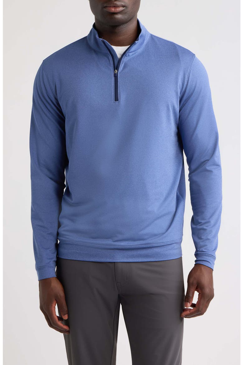 Perth Mélange Performance Quarter-Zip Pullover, Main, color, BALI BLUE