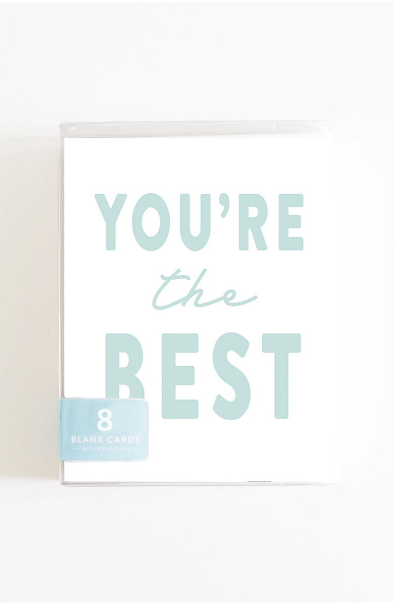 Joy Paper Co. Blue You re the Best Boxed Set of 8 Cards, Alternate, color, Bold Blue