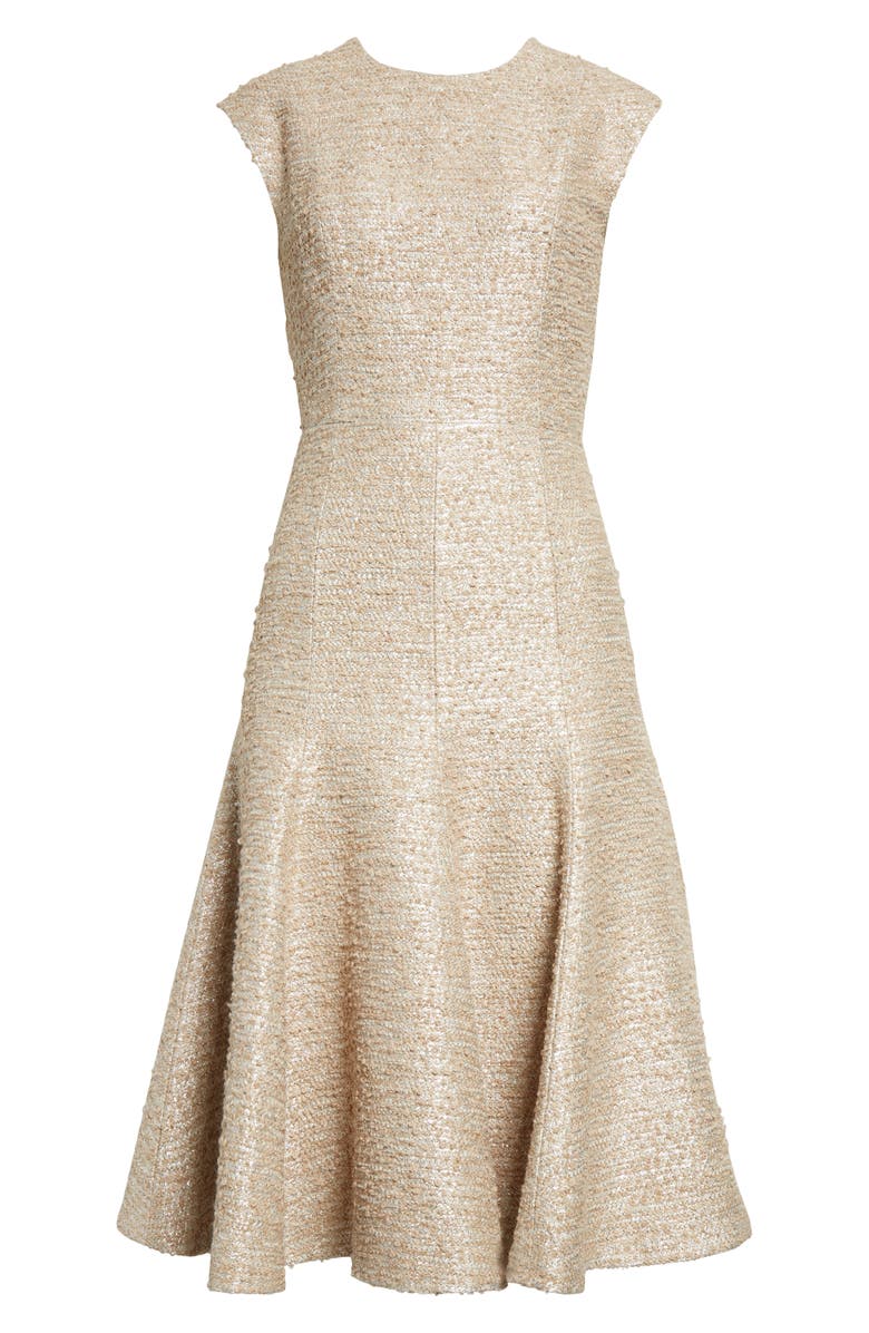 Emilia Wickstead Denver Metallic Tweed A-Line Dress, Alternate, color, 