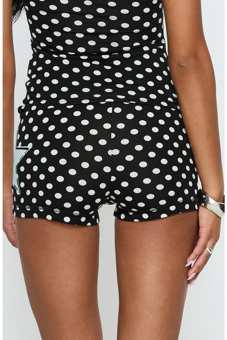 Elacie Polka Dot Micro Shorts, Alternate, color, BLACK POLKA DOT