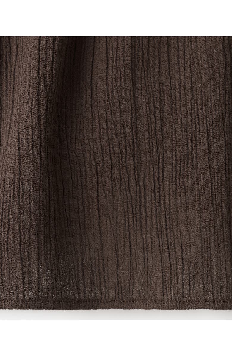 MANGO Flowy Cotton Gauze Shorts, Alternate, color, Chocolate