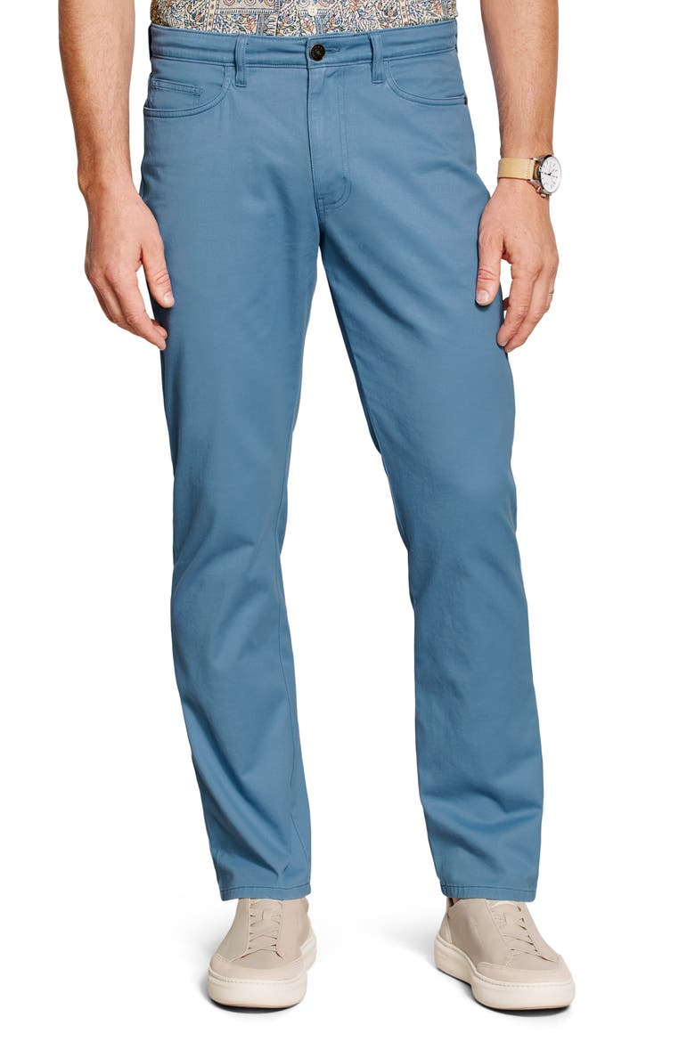 Straight Leg Stretch Cotton 5-Pocket Pants, Main, color, BLUE