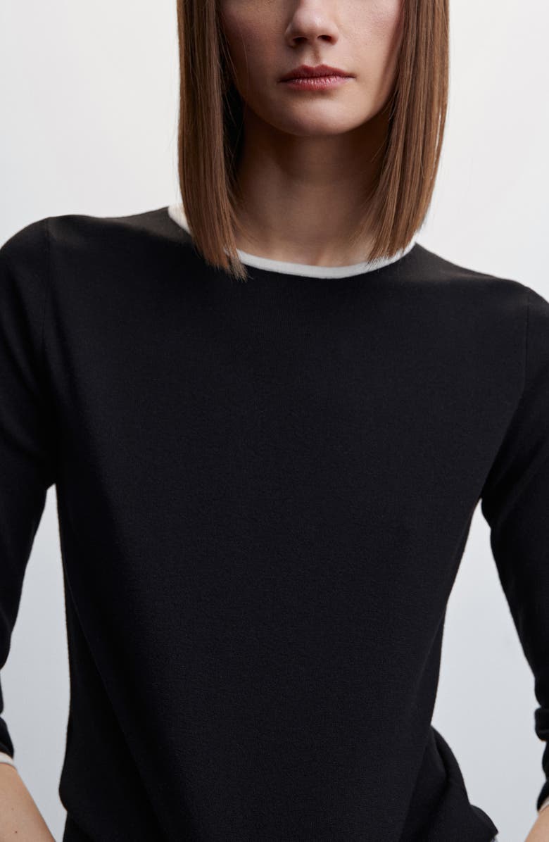 MANGO Tipped Crewneck Sweater, Alternate, color, 