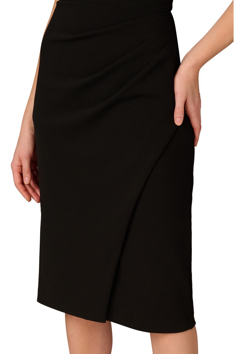 Lace Off the Shoulder Crepe Dress, Alternate, color, BLACK
