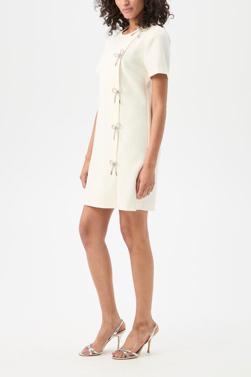 Trina Turk Diamonds Rhinestone Bow Dress In White