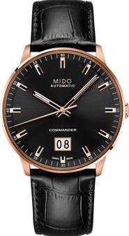 MIDO Commander II Skeleton Leather Strap Watch