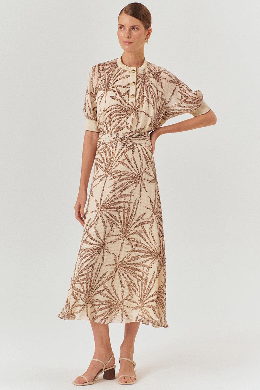 Drawstring Waist Midi Skirt - image 2