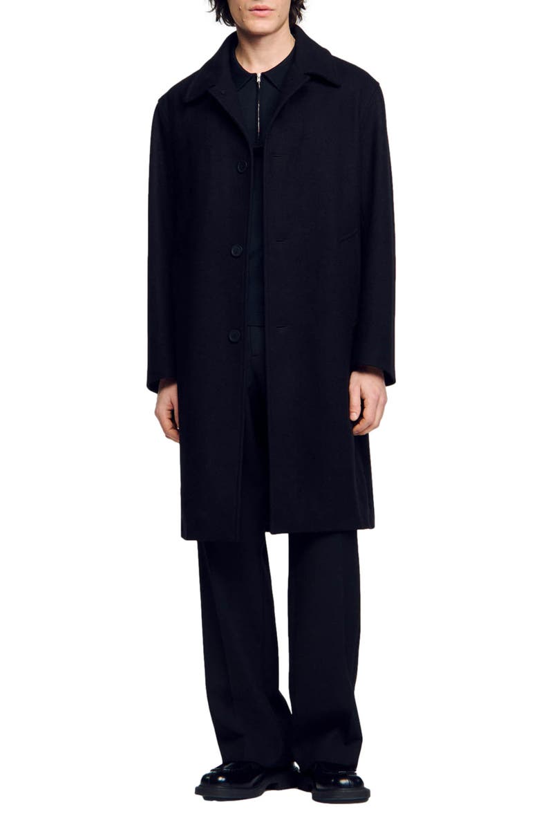 SANDRO Apollo Wool Blend Coat, Main, color, 