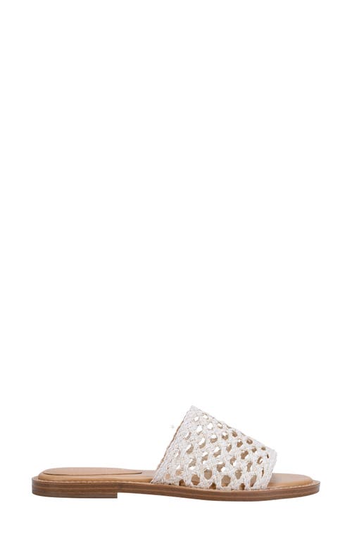 Marc Fisher Ltd Woven Flat Slide Sandals In White