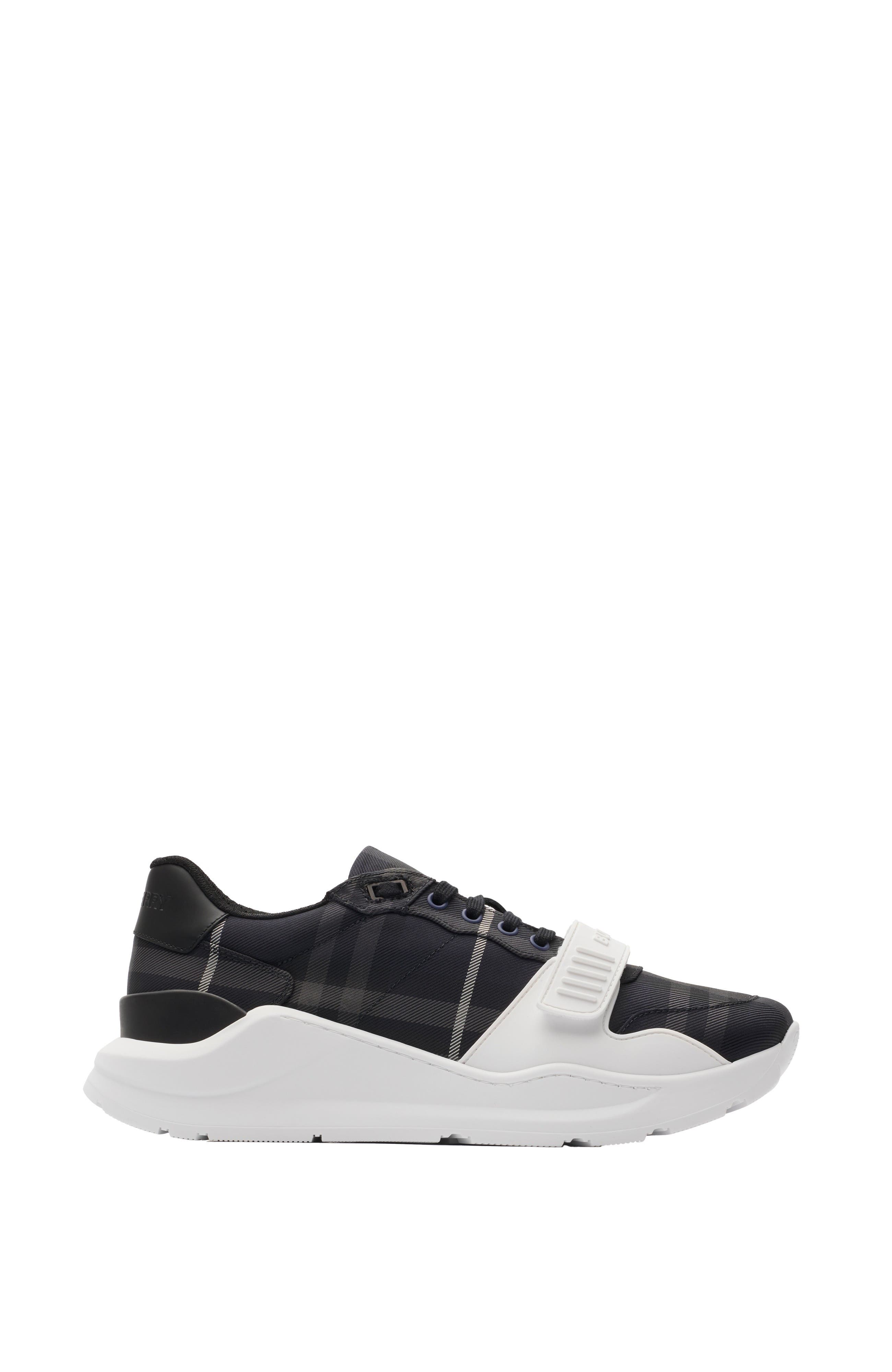 Burberry Check Sneakers, Main, color, Storm Blue