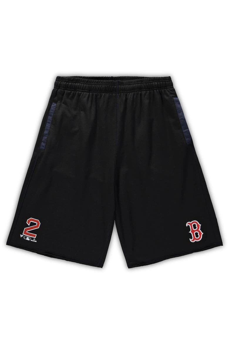 Men's Xander Bogaerts Black/Navy Boston Red Sox Big & Tall Stitched Double-Knit Shorts, Main, color, Black