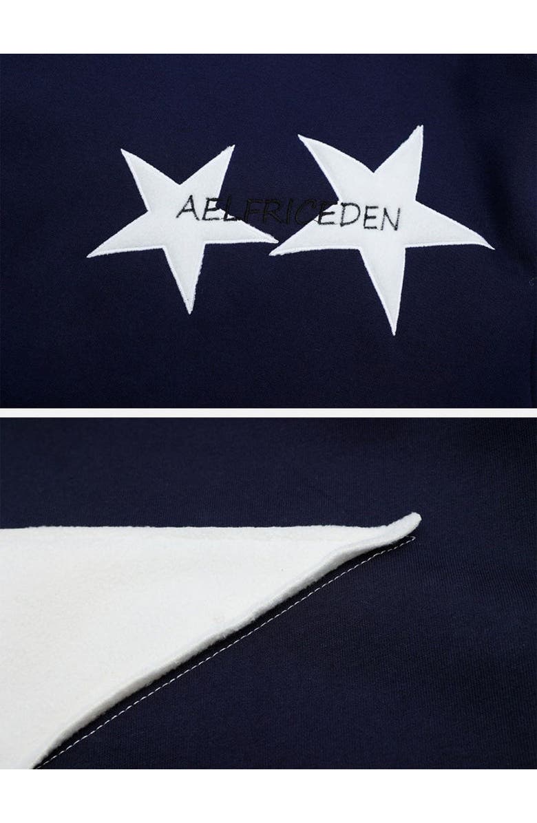 AELFRIC EDEN Star Color Contrast Hoodie, Alternate, color, Dark Blue