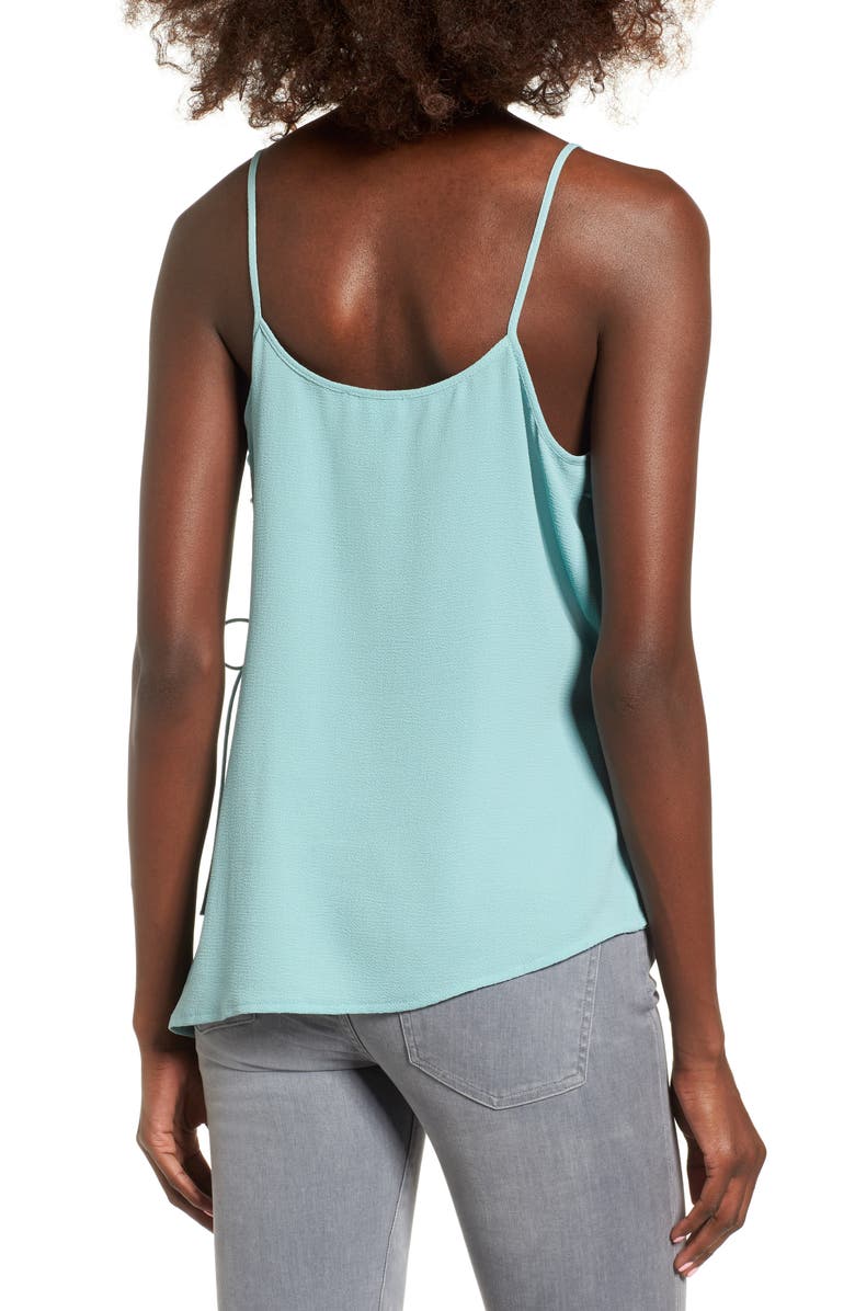 Leith Wrap Front Ruffle Tank, Alternate, color, Teal Aquifer