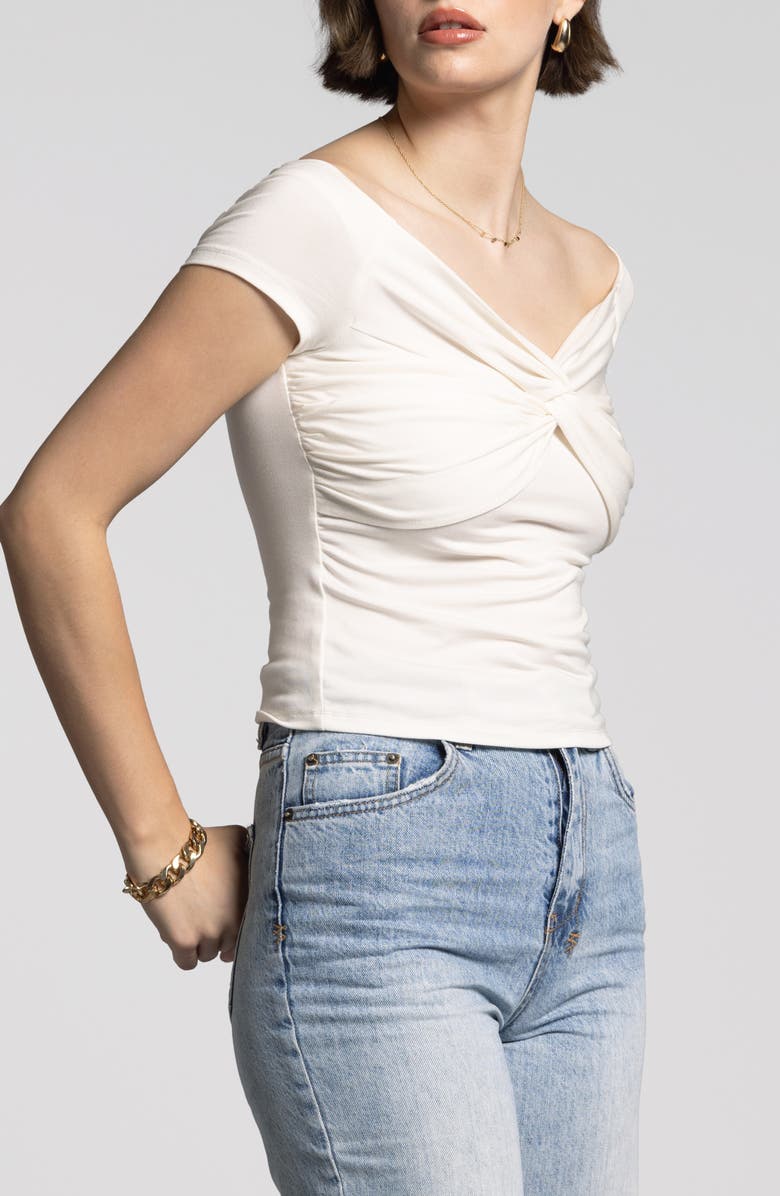 WEEKEND LOS ANGELES Adelina Twist Front Top, Alternate, color, Blanc