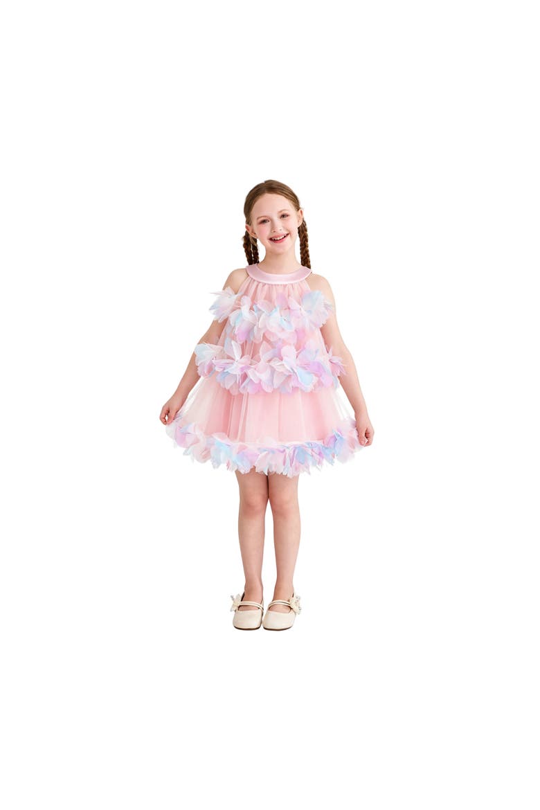 Evolette Floral Tulle Dress, Alternate, color, Pink