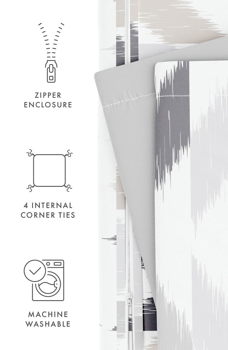 HOMESPUN Premium Ultra Soft Chevron Sleep Pattern 3-Piece Reversible Duvet, Alternate, color, Light Gray