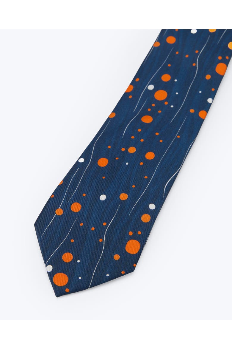 Constellation Dots Printed Silk Tie, Alternate, color, Blue