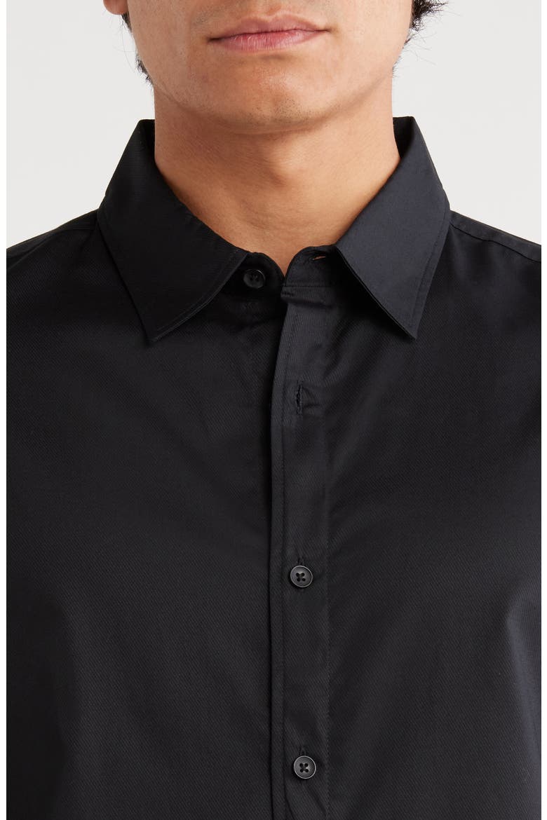 Slim Fit Solid Button-Up Shirt, Alternate, color, BLACK CAVIAR