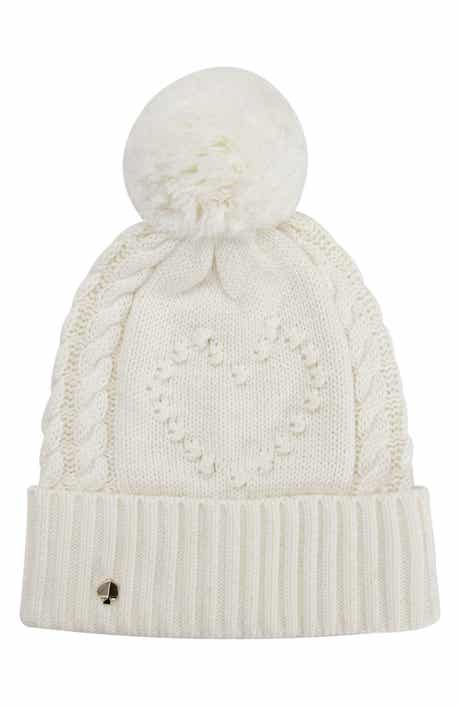 Kate Spade New York heart bobble beanie