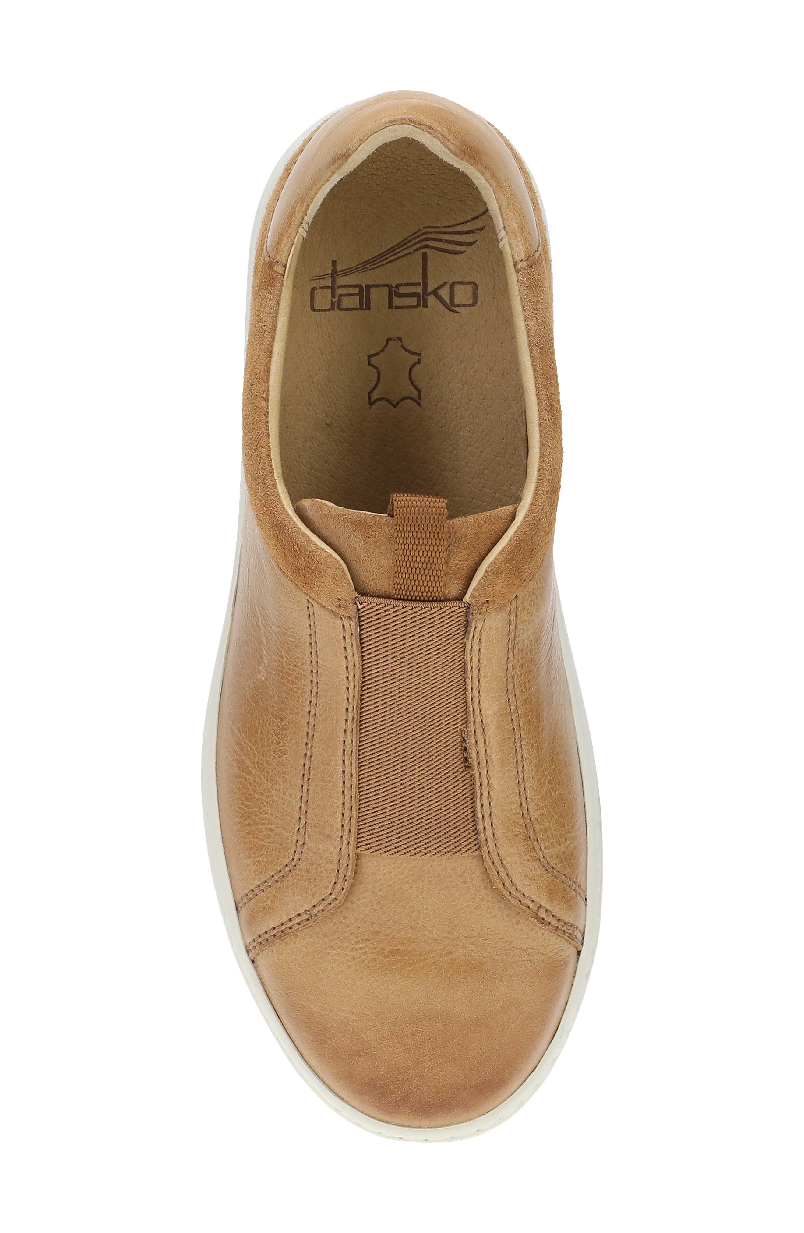 Dansko Jenn Slip-On Sneaker, Alternate, color, Tan Milled Burnished