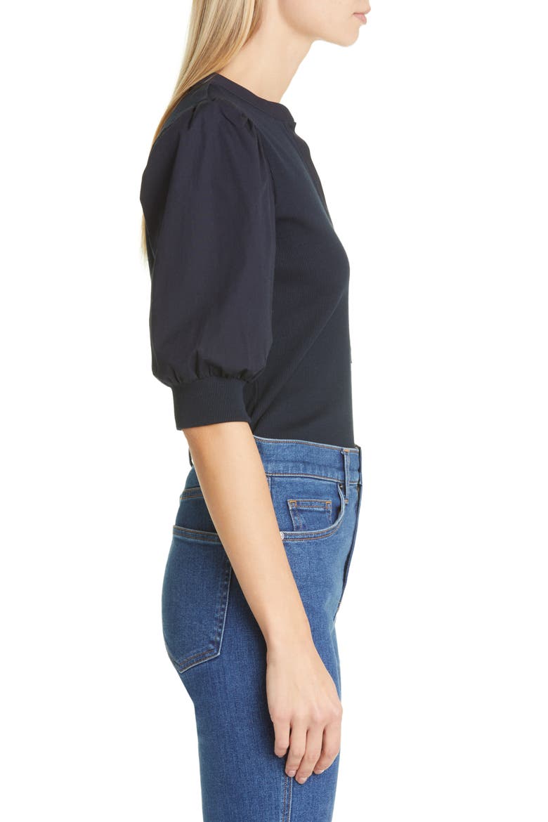 Coralee Front Button Blouse, Alternate, color, NAVY