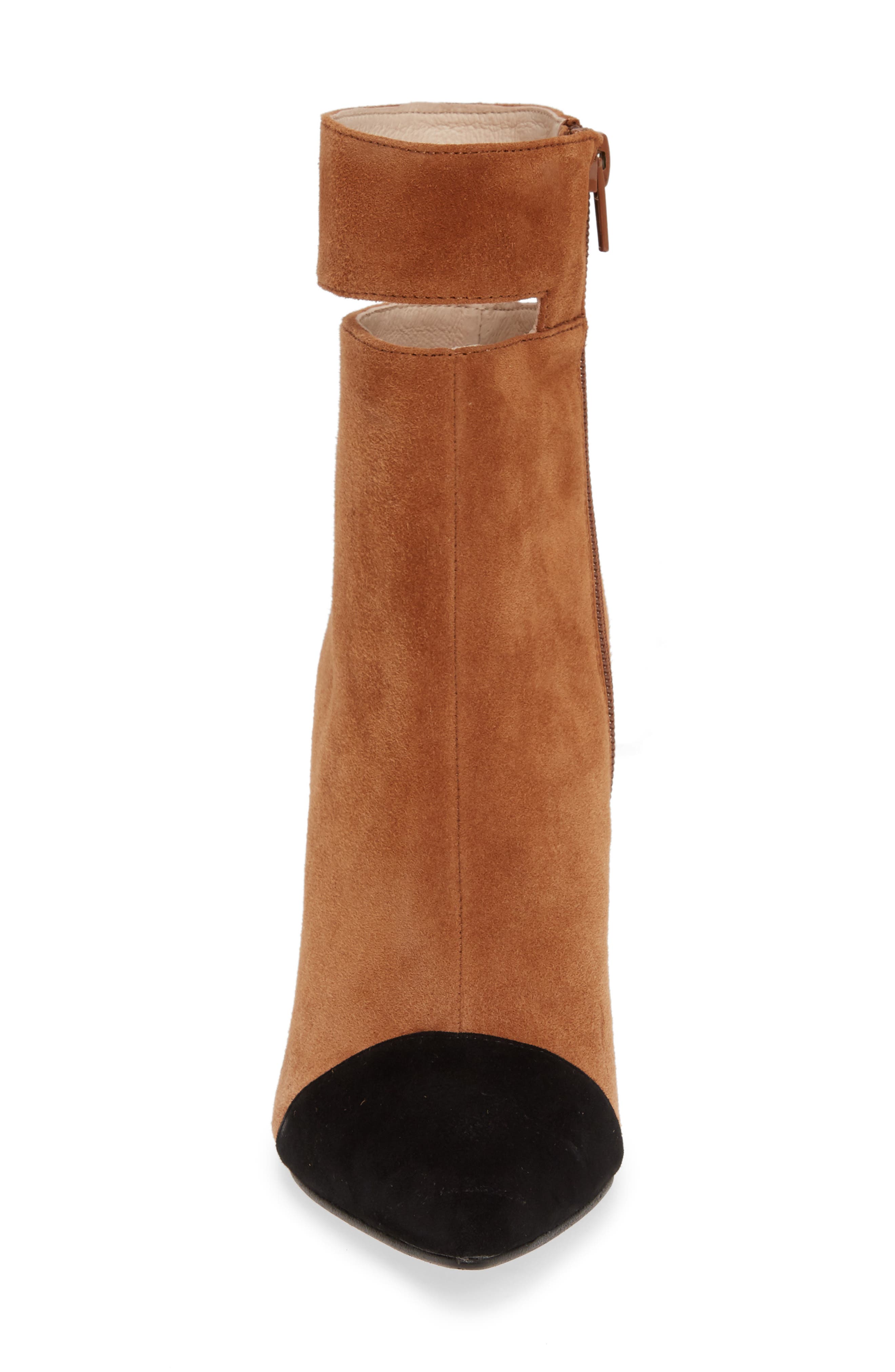 42 Gold Kiki Pointed Toe Bootie, Alternate, color, Chestnut Suede