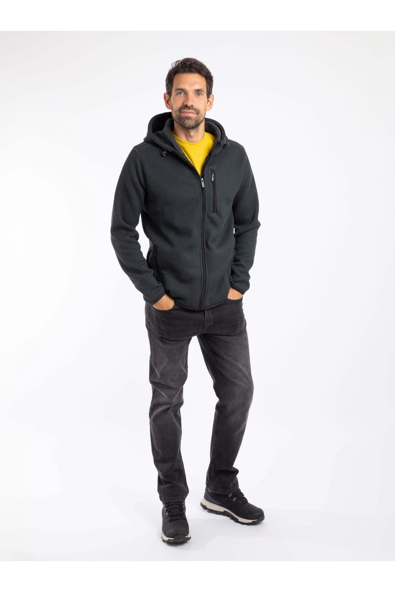 Lockie Full Zip Bonded Fleece Hoodie, Alternate, color, Washed Black