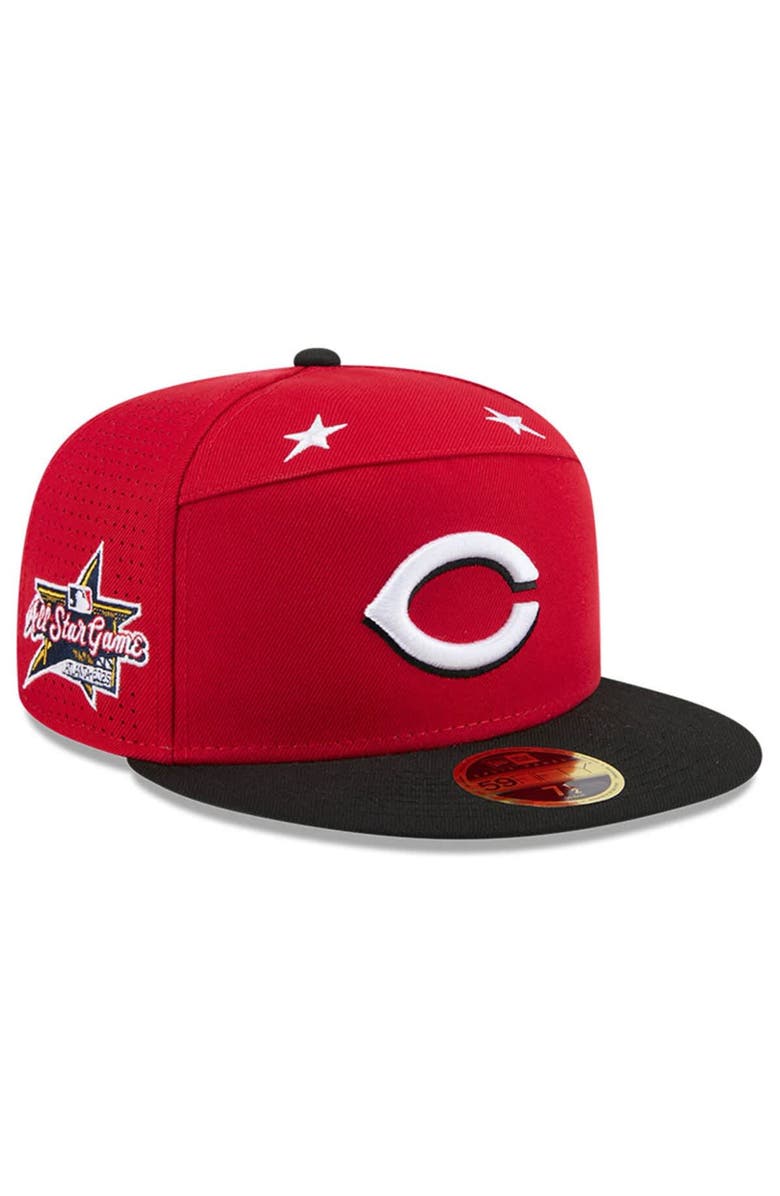New Era Men's New Era Red/Black  Cincinnati Reds 2025 MLB All-Star Game Side Patch 59FIFTY Fitted Hat, Main, color, 