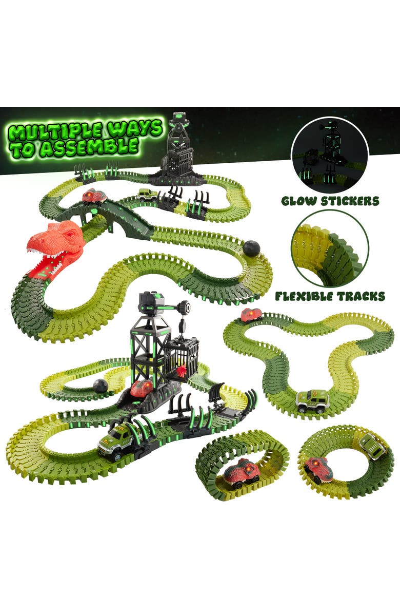 USA Toyz Dinosaur Track STEM Set Toy 225 Piece, Alternate, color, Multi Color