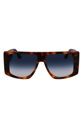 Victoria Beckham Vb Monogram 51mm Rectangular Sunglasses In Blue