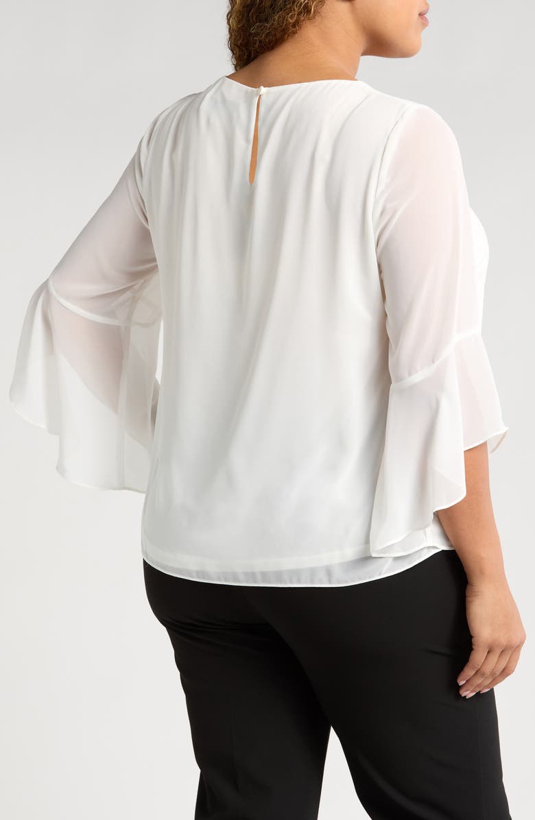 KASPER Ruffle Sleeve Top, Alternate, color, 