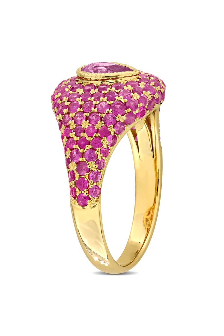Pink Sapphire Pear Cluster Cocktail Ring 14k, Alternate, color, Pink Sapphire