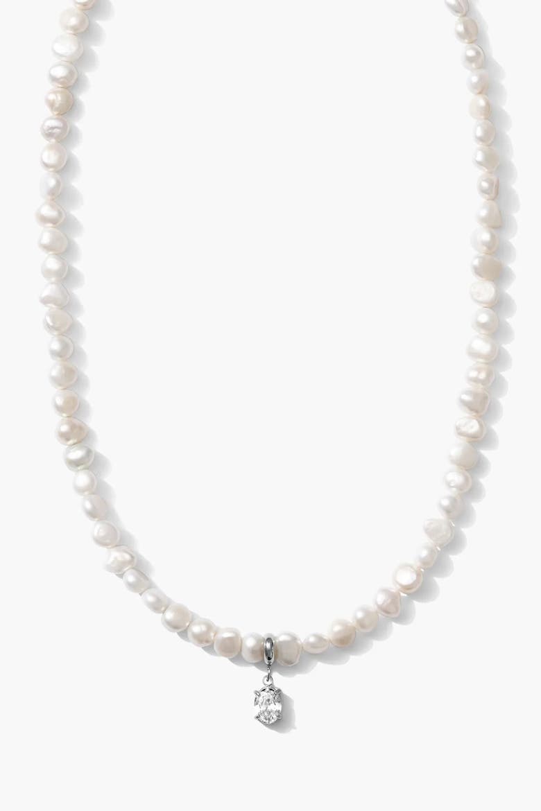 Ola Freshwater Pearl Pendant Necklace, Main, color, Silver