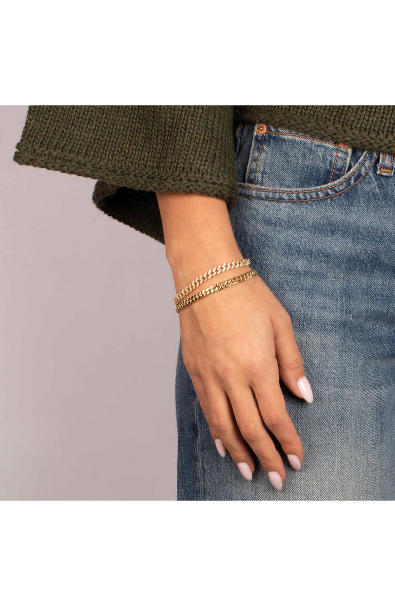 BY ADINA EDEN CZ Pave Cuban Bracelet, Alternate, color, Gold