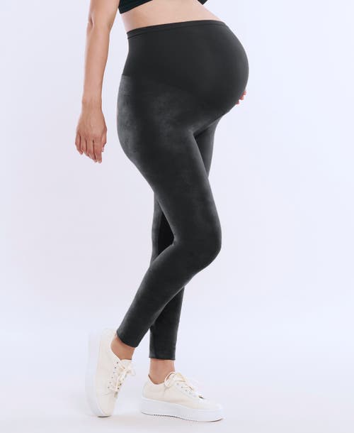 MOTHERHOOD MATERNITY MOTHERHOOD MATERNITY SECRET FIT OVER THE BELLY COATED FULL LENGTH LEGGING
