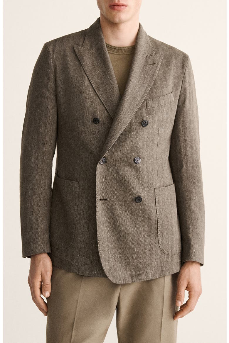 Slim Fit Linen Blend Suit Jacket, Main, color, MINK GREY