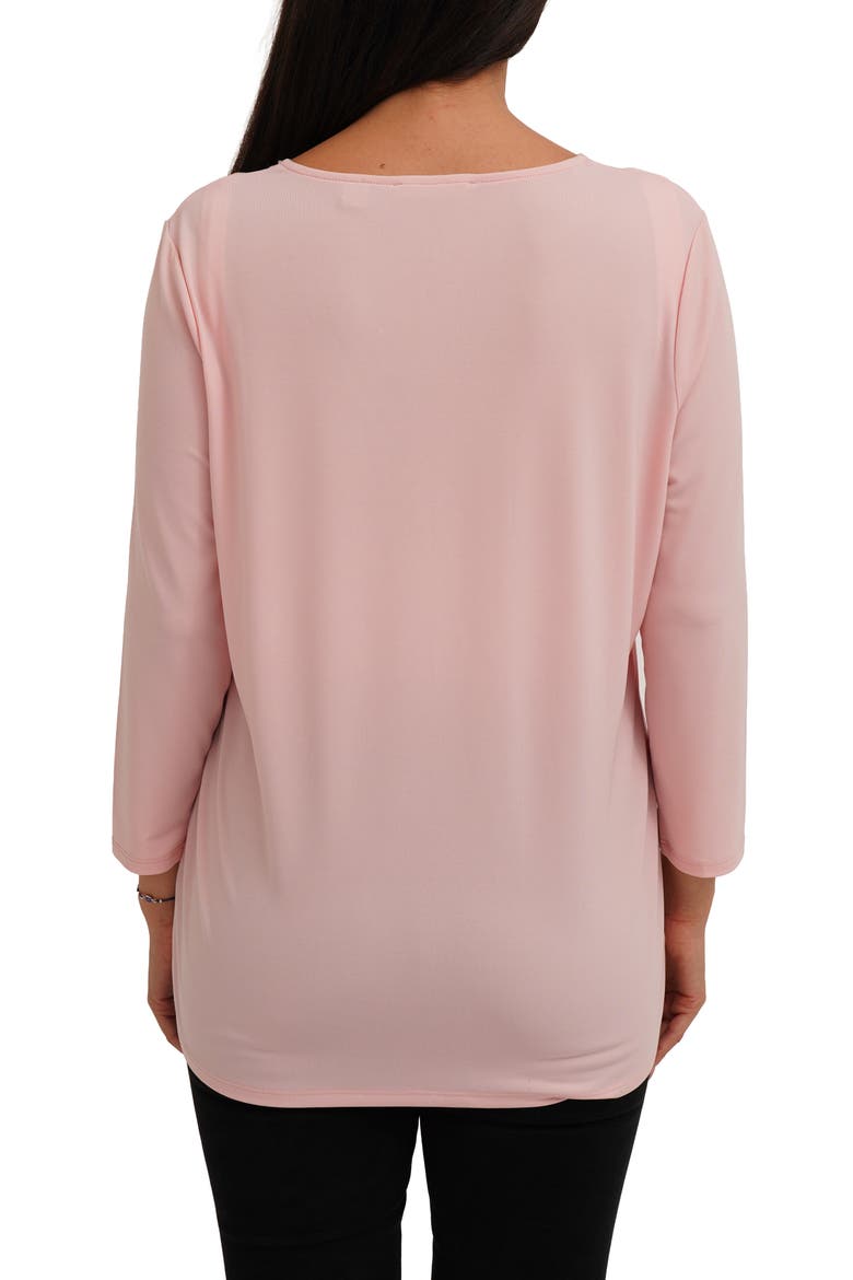 Solid V-Neck Top, Alternate, color, LIGHT PINK