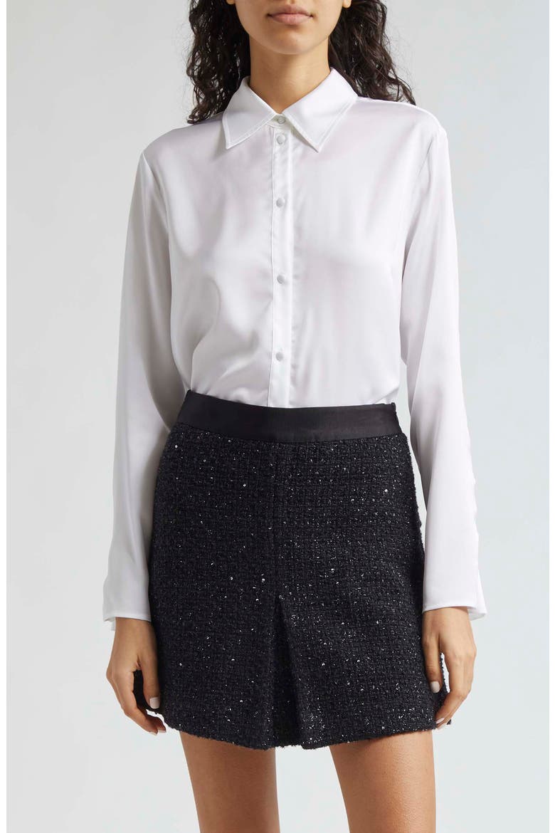 Back Button Satin Shirt, Main, color, OFF WHITE