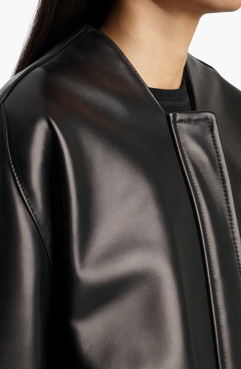 Khaite Cordan Lambskin Leather Jacket, Alternate, color, Black
