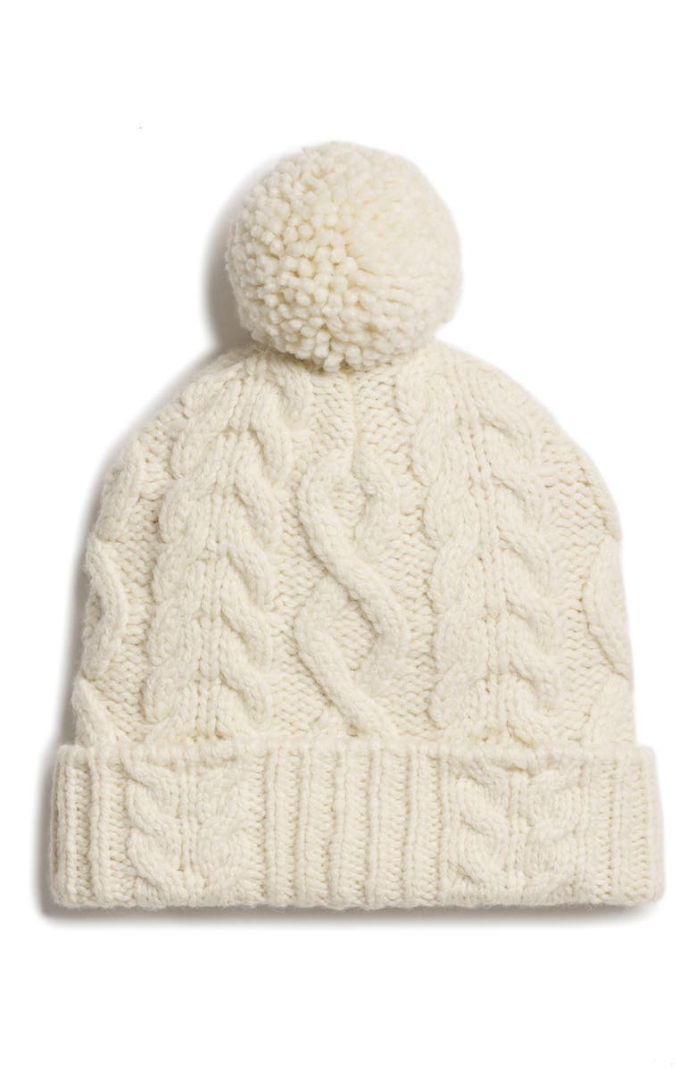 rag & bone Ariel Pom Wool Blend Beanie, Main, color,